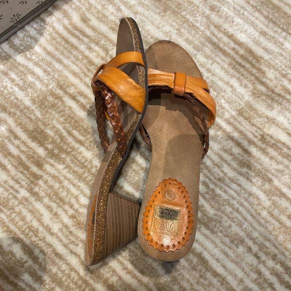 Women's Wedge Shoe- Leather - Picture 2 of 8